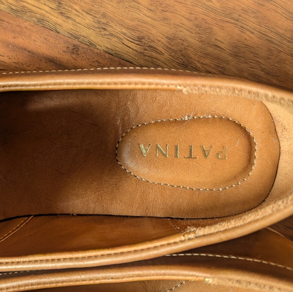 Rounded Leather Loafers - Bourbon - image 5